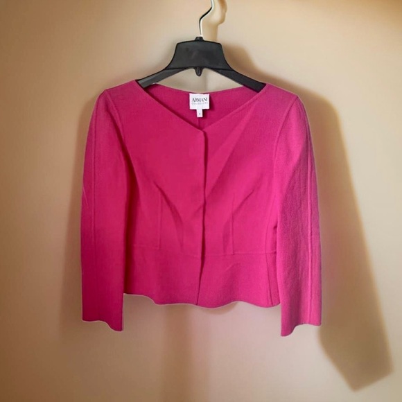 Vintage Armani Women's Pink Snap Button Blazer | Size 6 - Picture 1 of 10